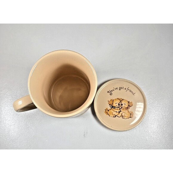 Hallmark Mug Mates Vintage 1983 Friendship Is A Cup w Lid Coaster Made in Japan - Picture 5 of 7